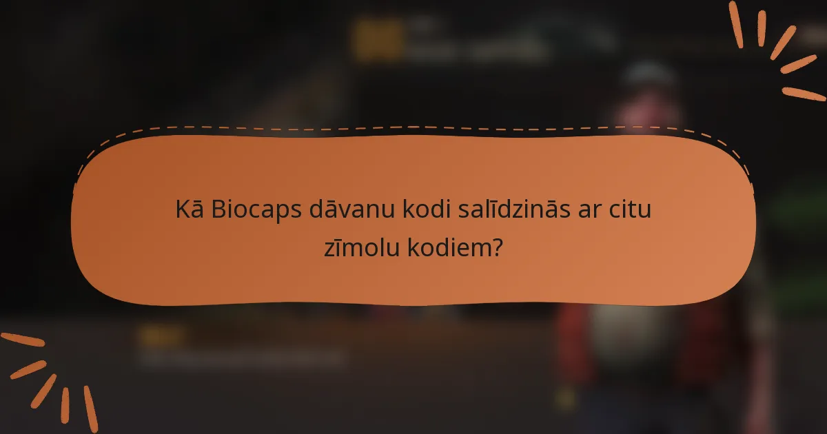 Kā Biocaps dāvanu kodi salīdzinās ar citu zīmolu kodiem?
