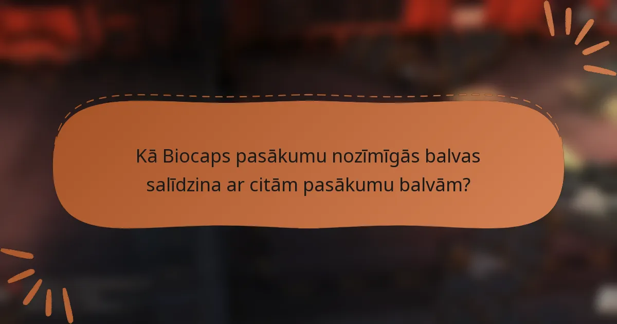 Kā Biocaps pasākumu nozīmīgās balvas salīdzina ar citām pasākumu balvām?